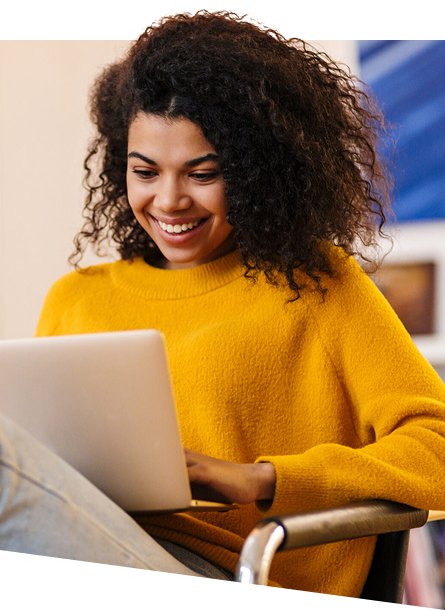 Woman using Church Helper on laptop