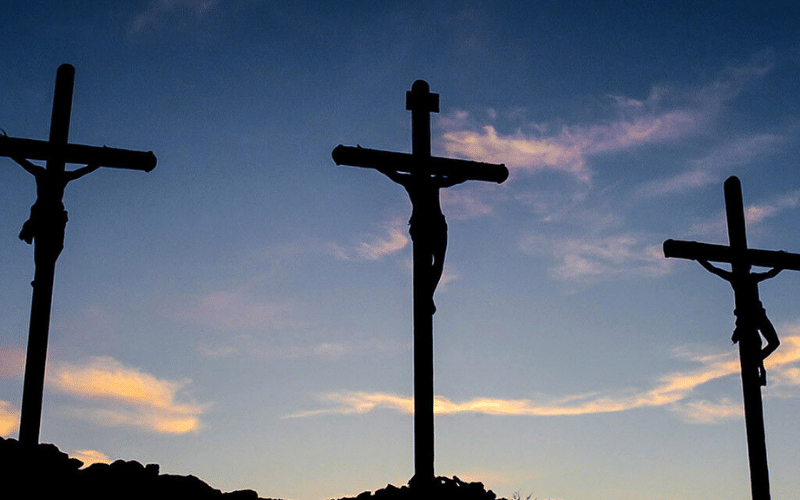Jesus Christ crucified on Mount Calvary.